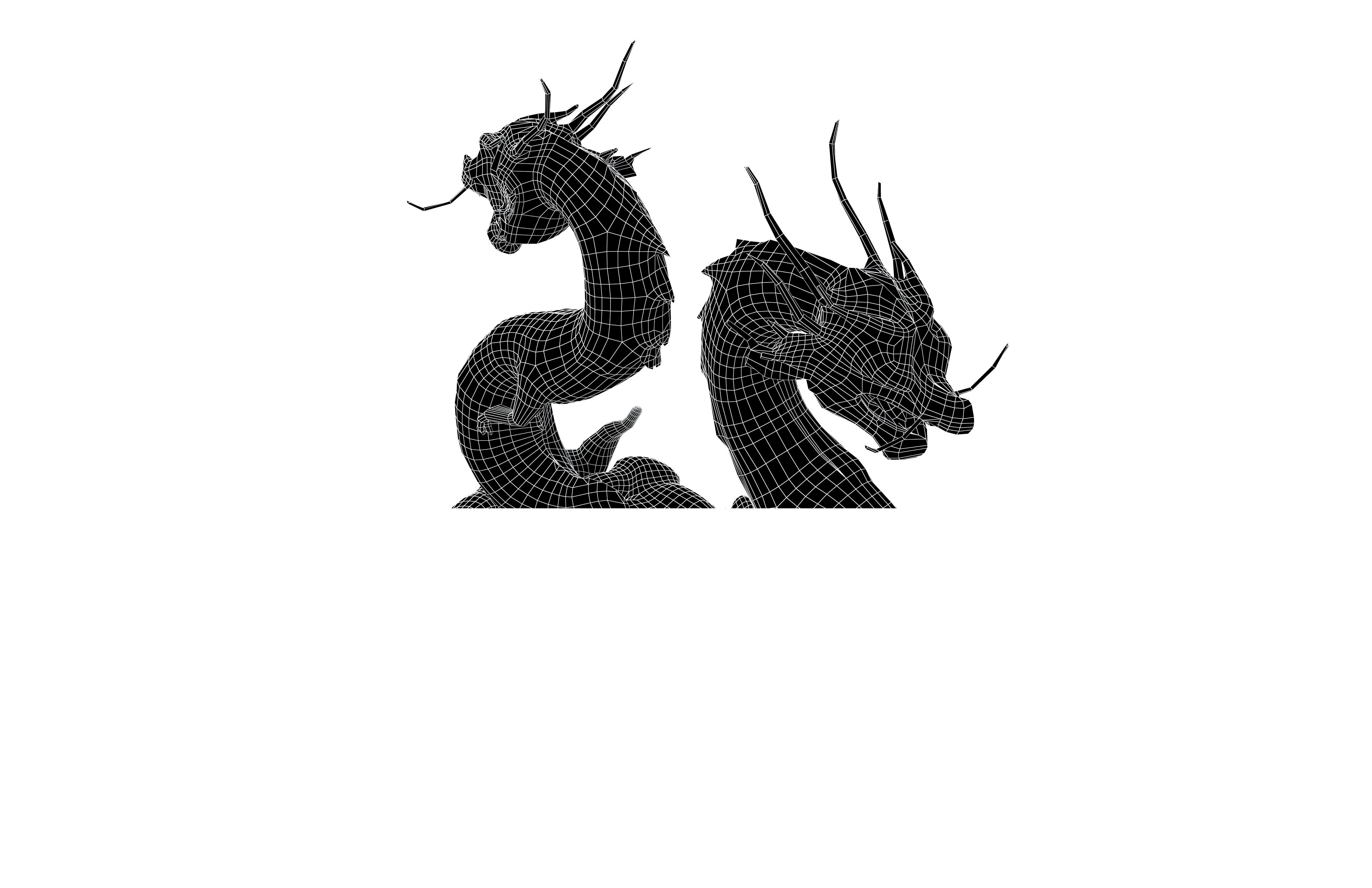 Chinese Dragon Decoration Statue v1 003 Low-poly 3D model_7