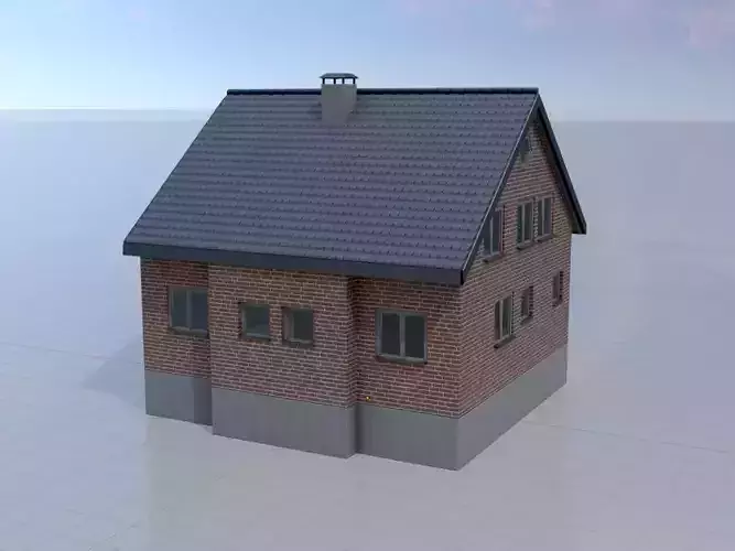 Modern single-family house version 4 L Low-poly 3D model