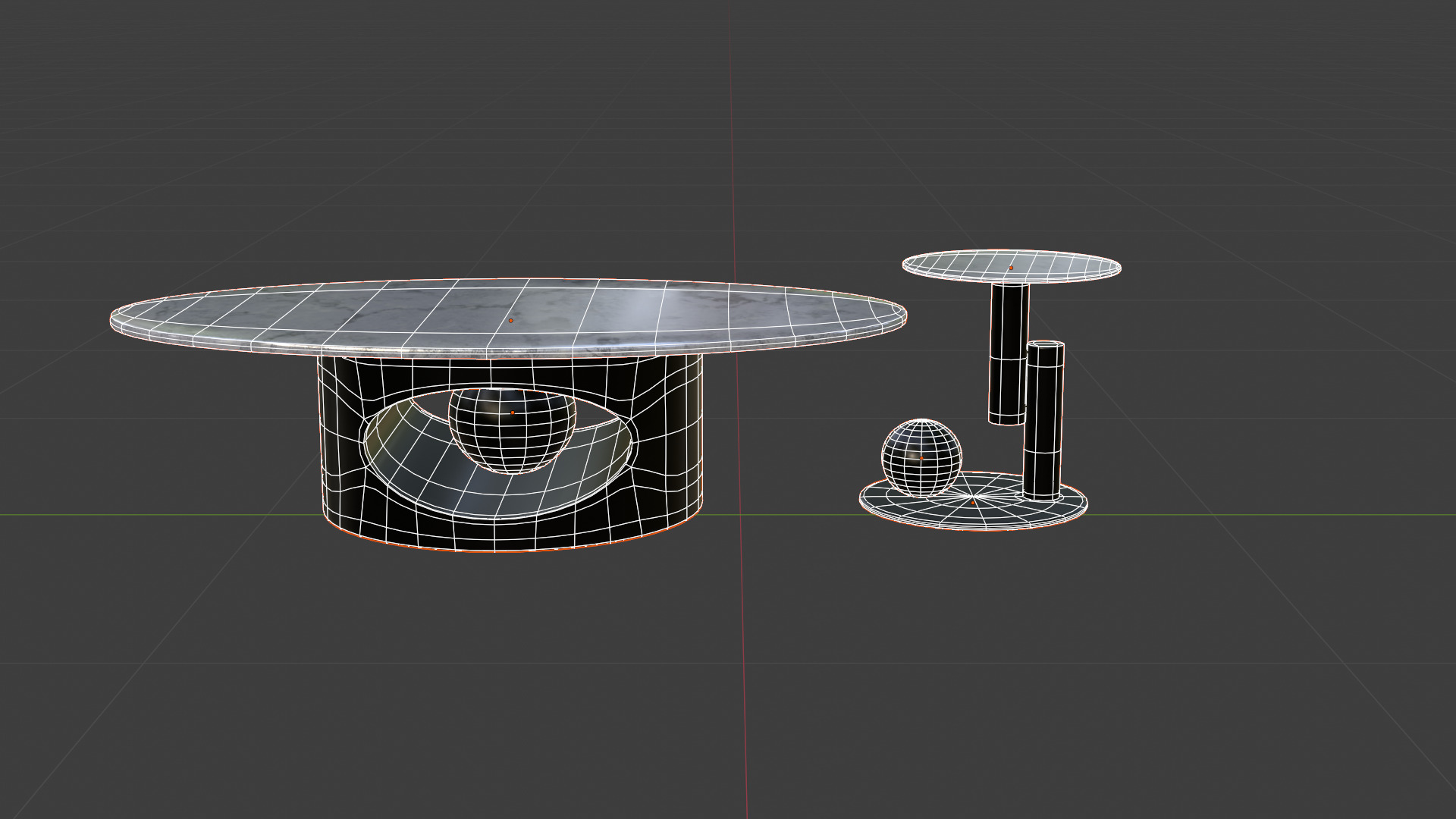 Modern Sculptural Coffee Table Low-poly 3D model_12