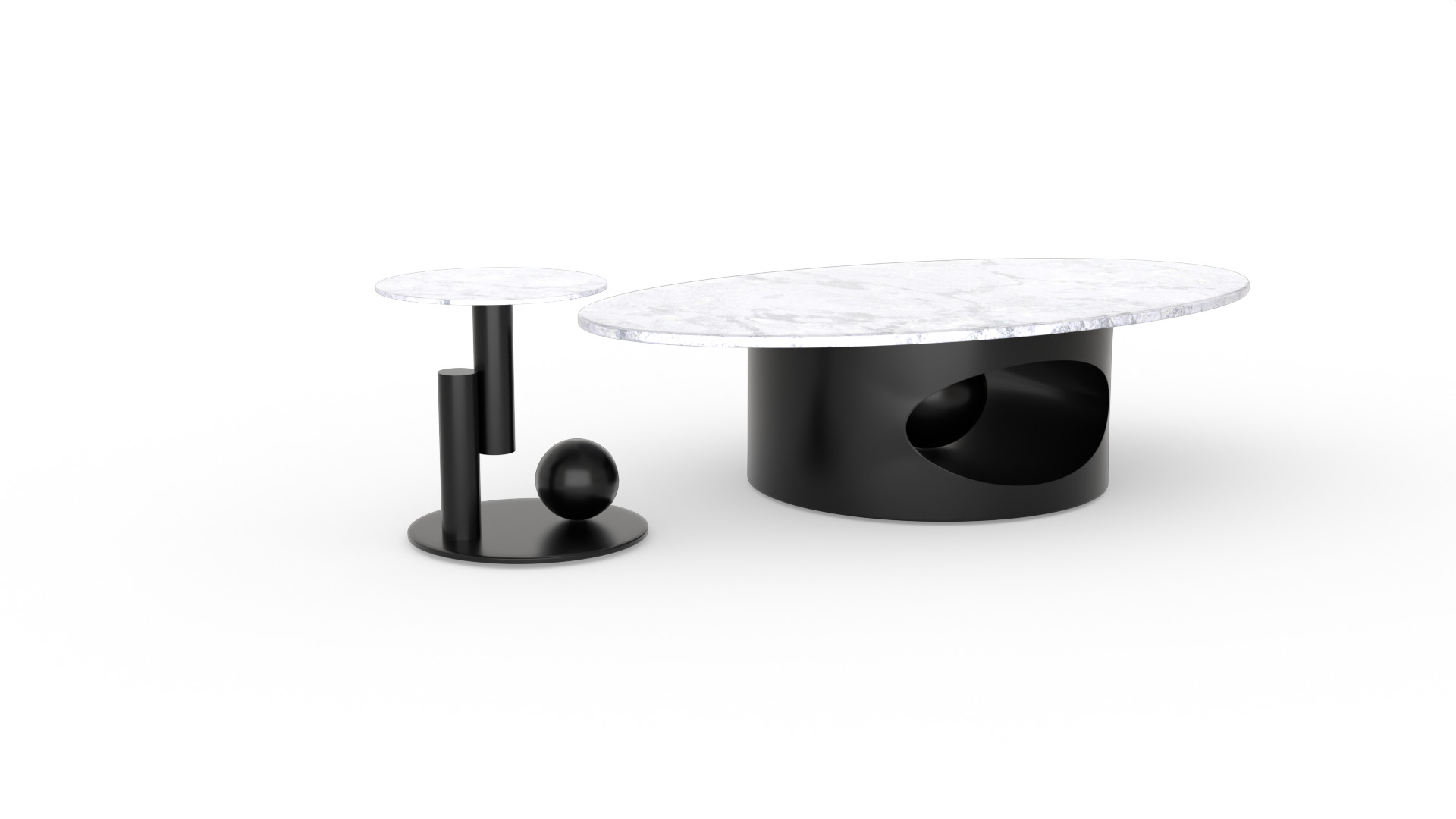 Modern Sculptural Coffee Table Low-poly 3D model_8