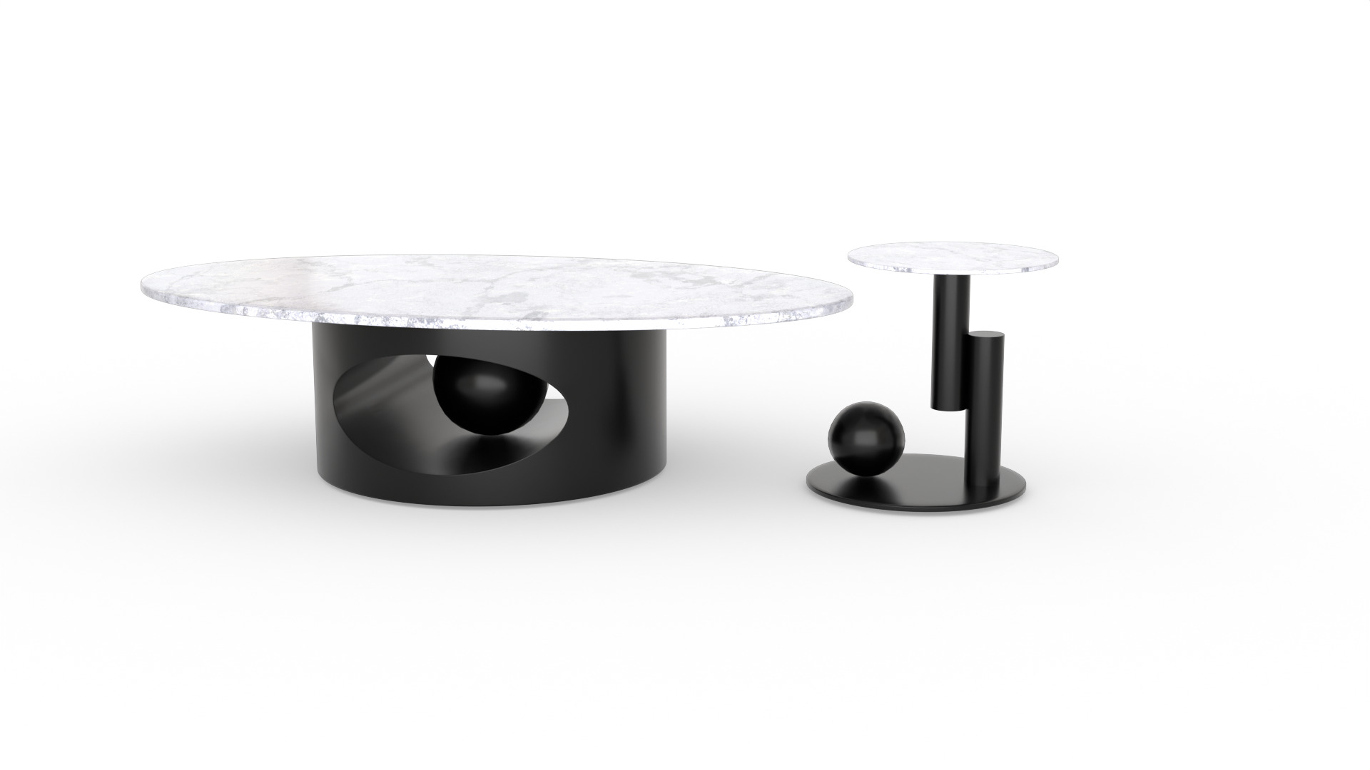 Modern Sculptural Coffee Table Low-poly 3D model_11