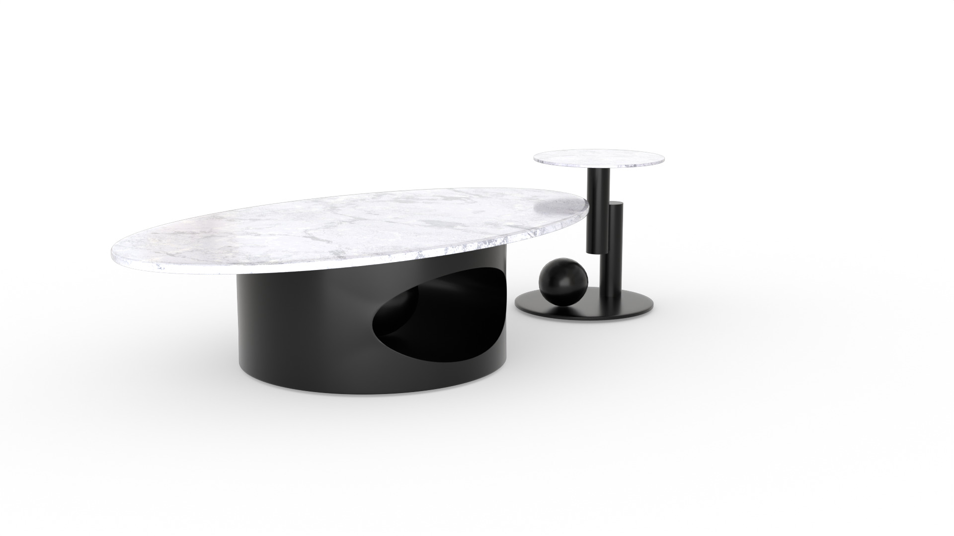 Modern Sculptural Coffee Table Low-poly 3D model_4