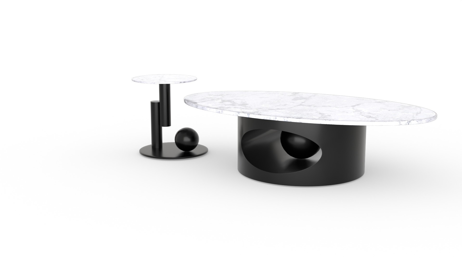 Modern Sculptural Coffee Table Low-poly 3D model_7