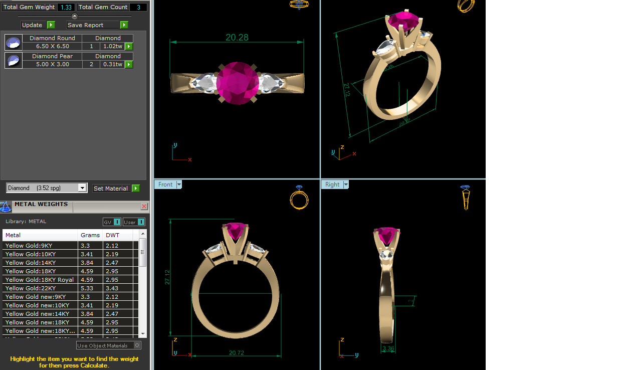 Women Ring Render 3dm STL OBJ FBX Details 3D print model_12