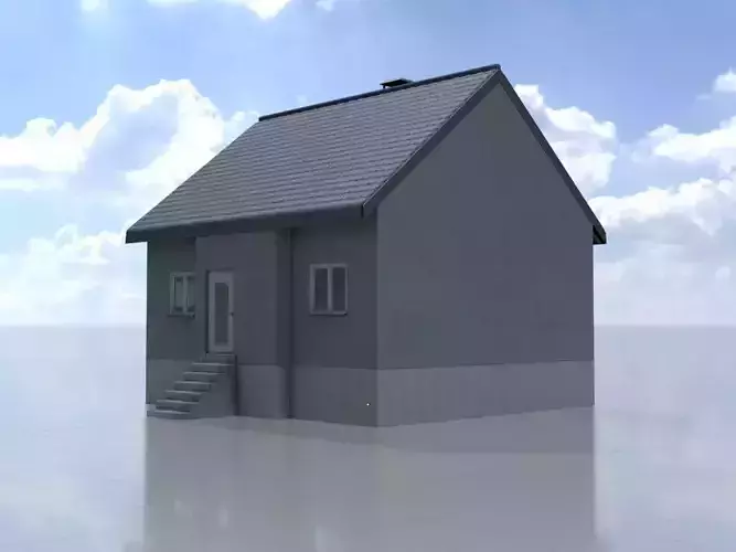 Modern single-family house version 5 L Low-poly 3D model