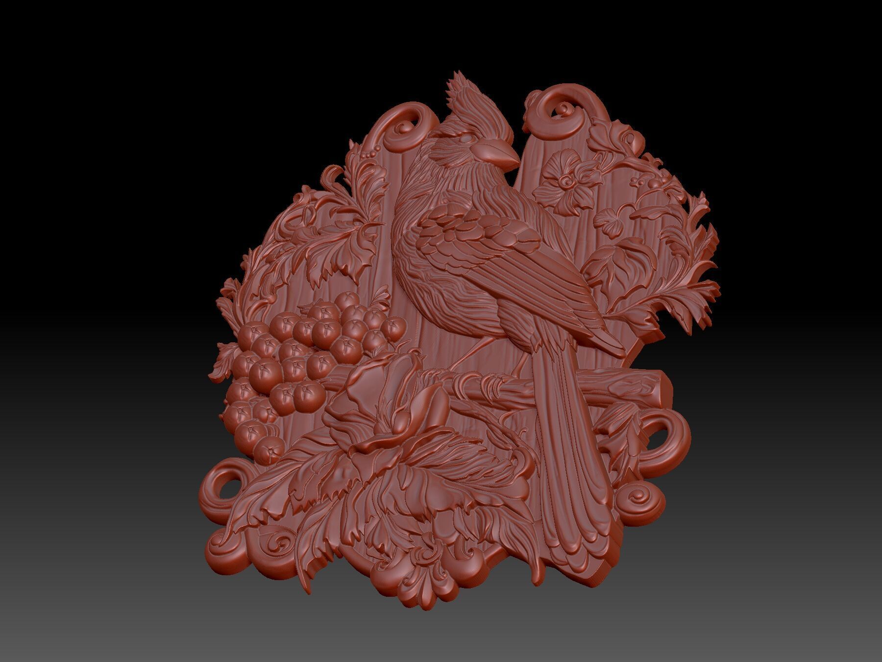 Red Cardinal 3D print model_4