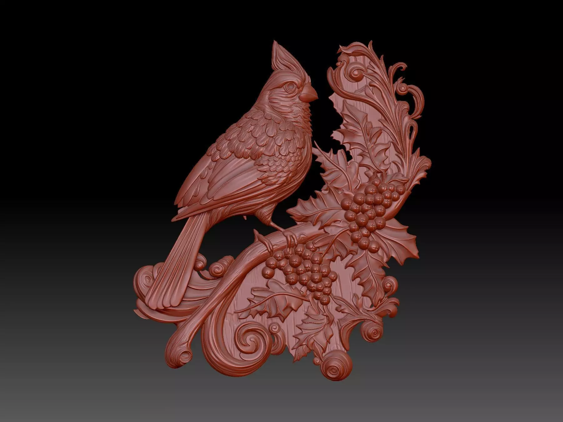 Cardinal Bird 3D print model_0