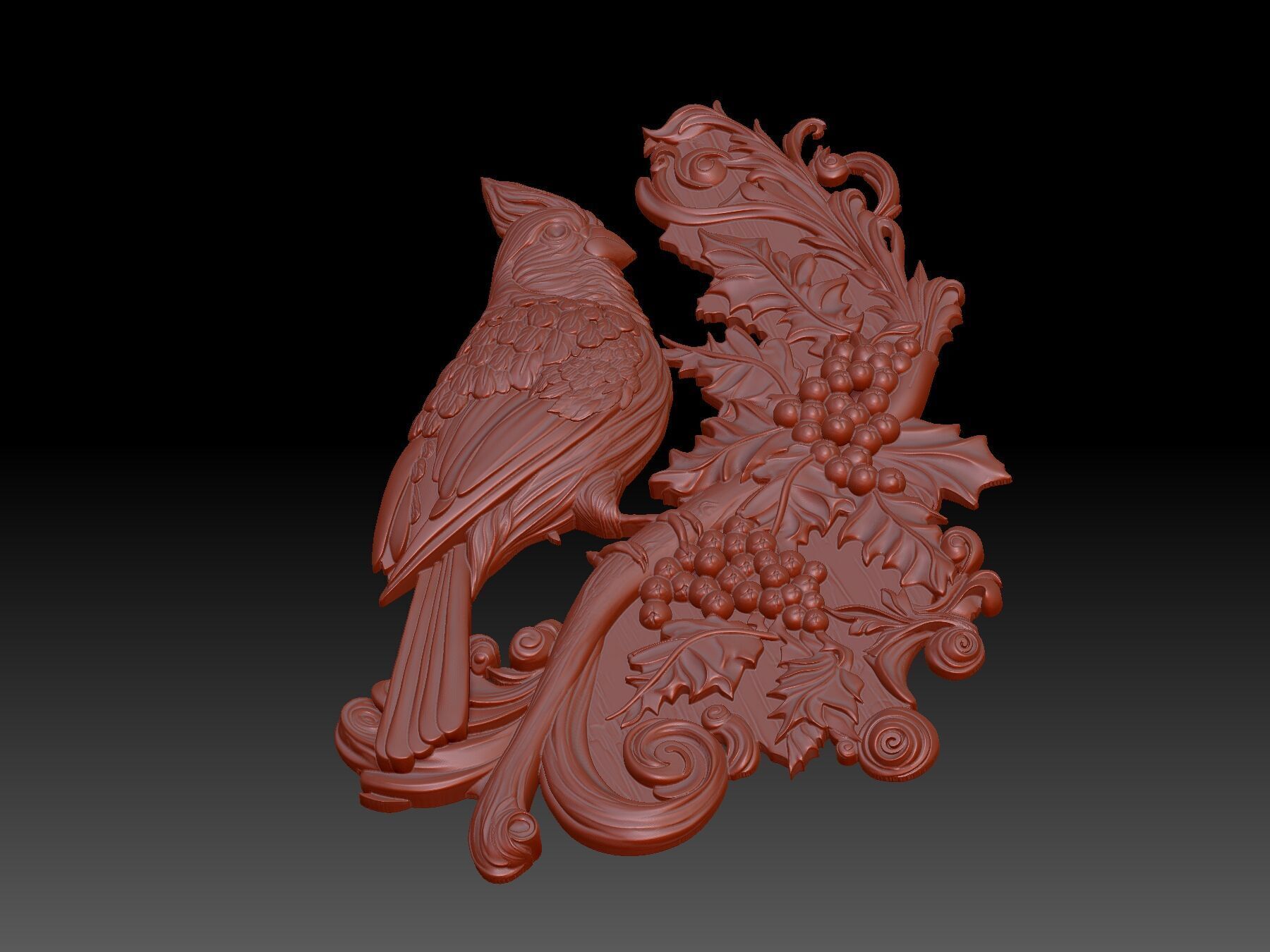 Cardinal Bird 3D print model_4