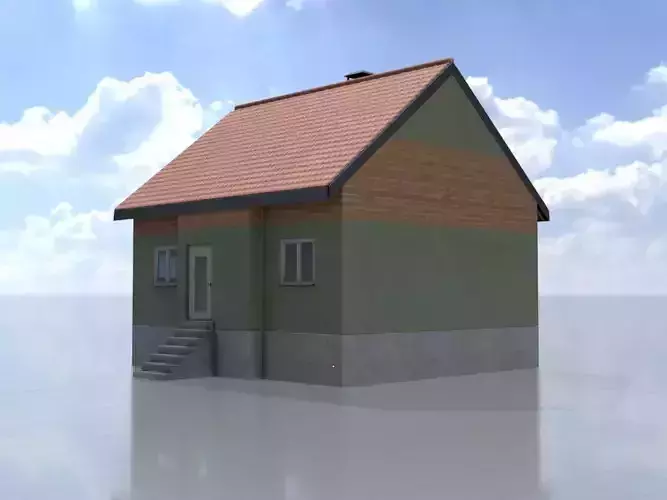 Modern single-family house version 6 L Low-poly 3D model