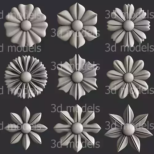 3d STL models for CNC router or 3dprinter Flowers P519 3D model