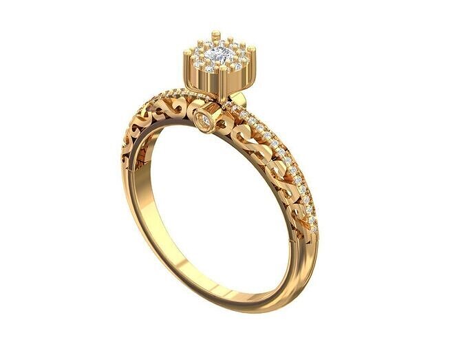 Solitaire Wedding Engagement Women Ring  3D print model
