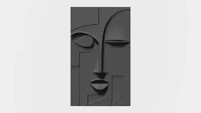 3D Face Design A Modern Abstract Art Piece