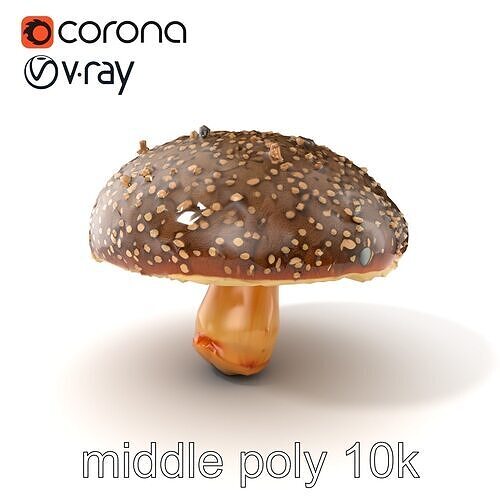 Suillus Granulatus Mushroom Detailed Model Pack Low-poly 3D model