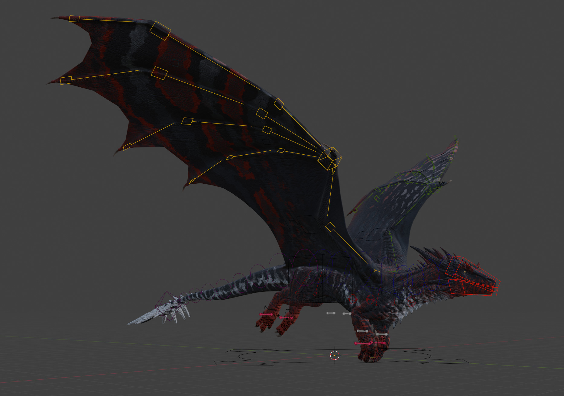 Dragon rigged and game ready Low-poly 3D model_1