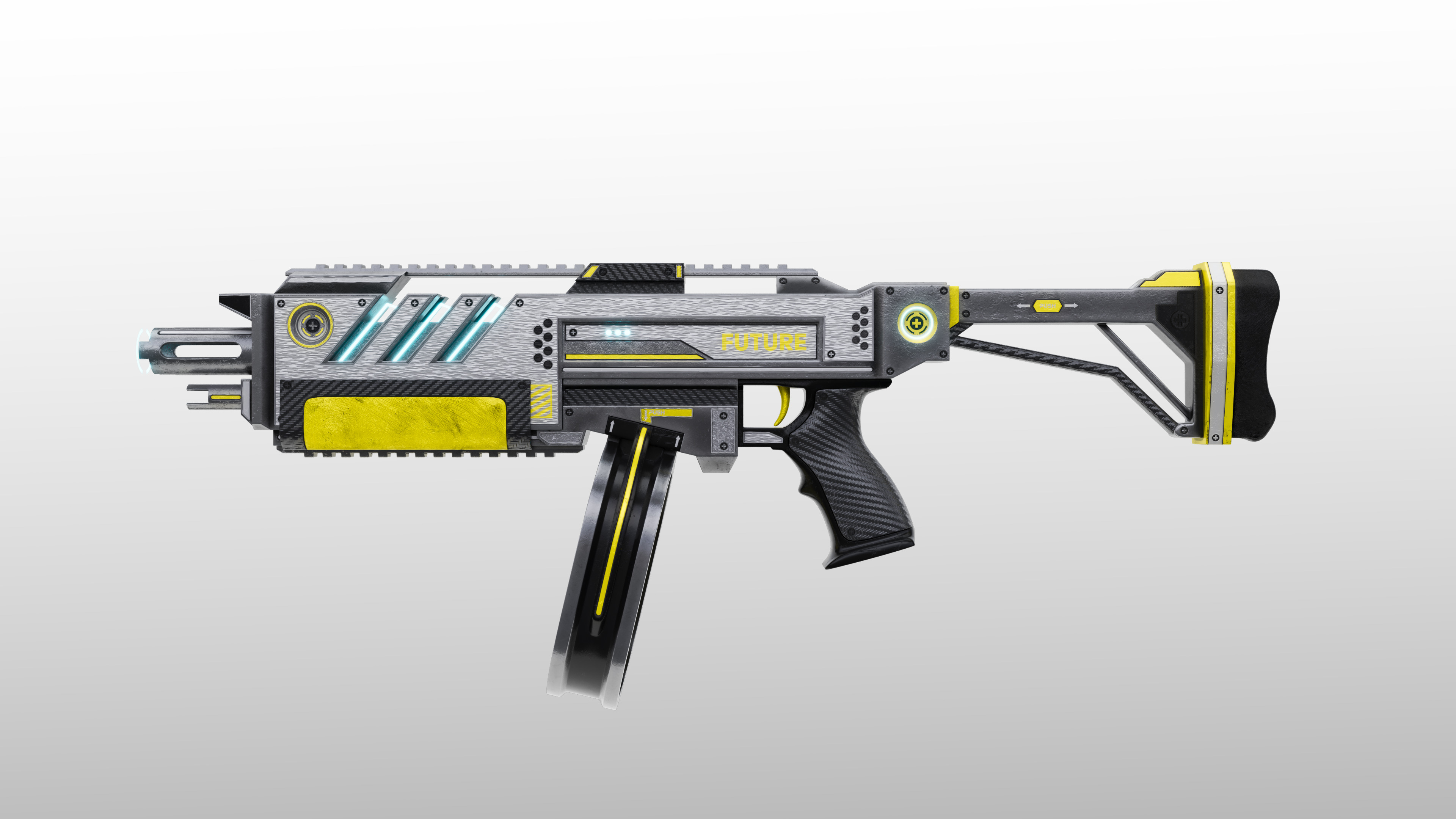 Sci-Fi Shotgun Low-poly 3D model_4