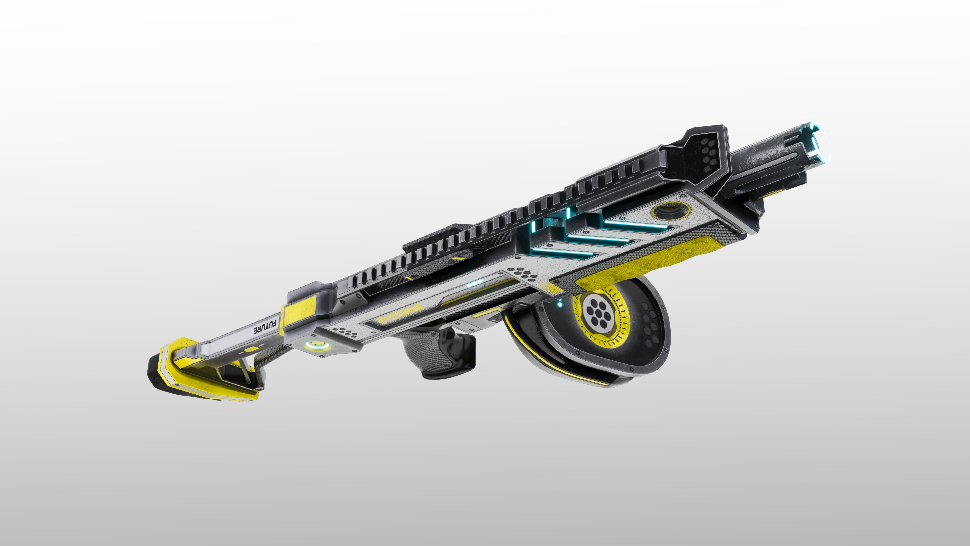 Sci-Fi Shotgun Low-poly 3D model_3