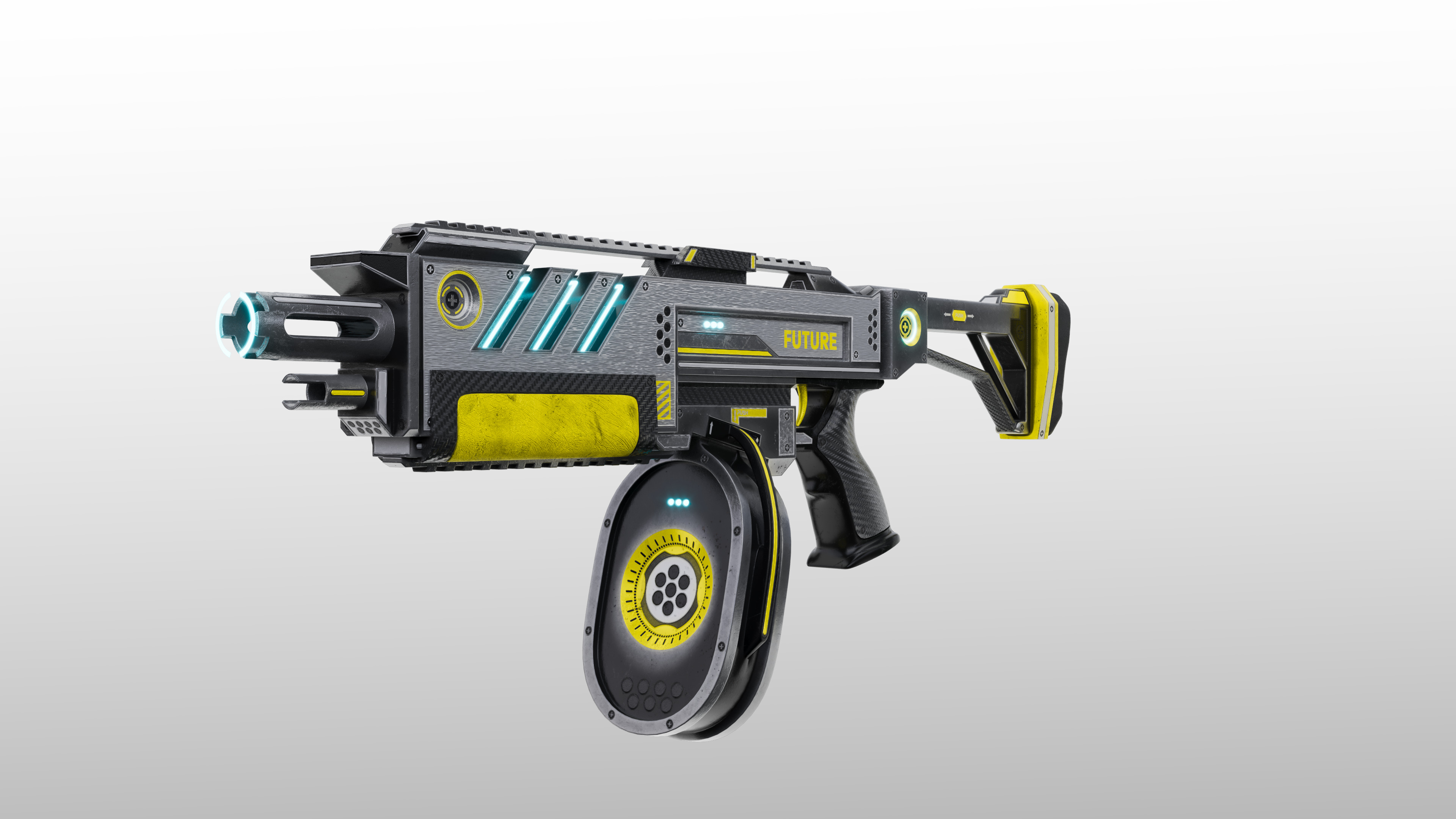 Sci-Fi Shotgun Low-poly 3D model_1