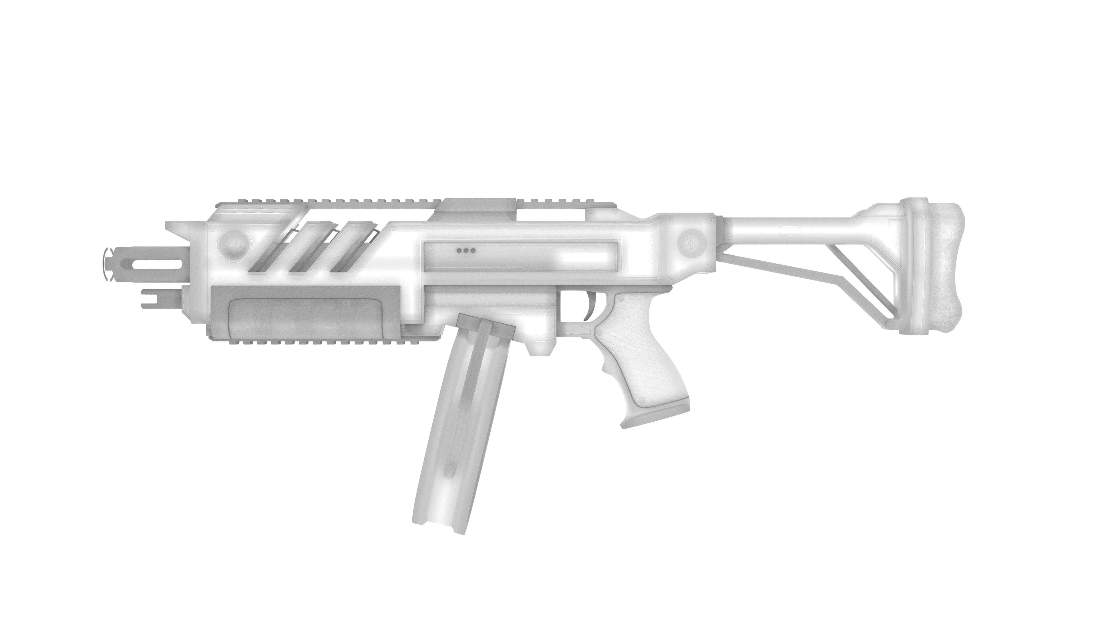 Sci-Fi Shotgun Low-poly 3D model_5