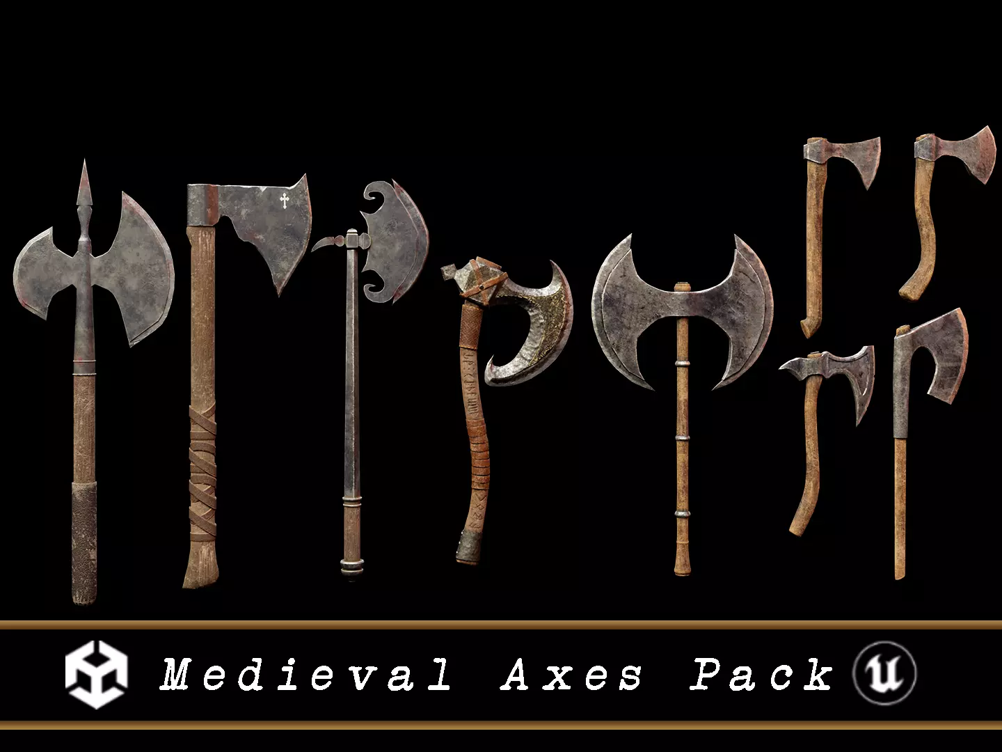 Medieval Axes Pack 3D Model Collection_0