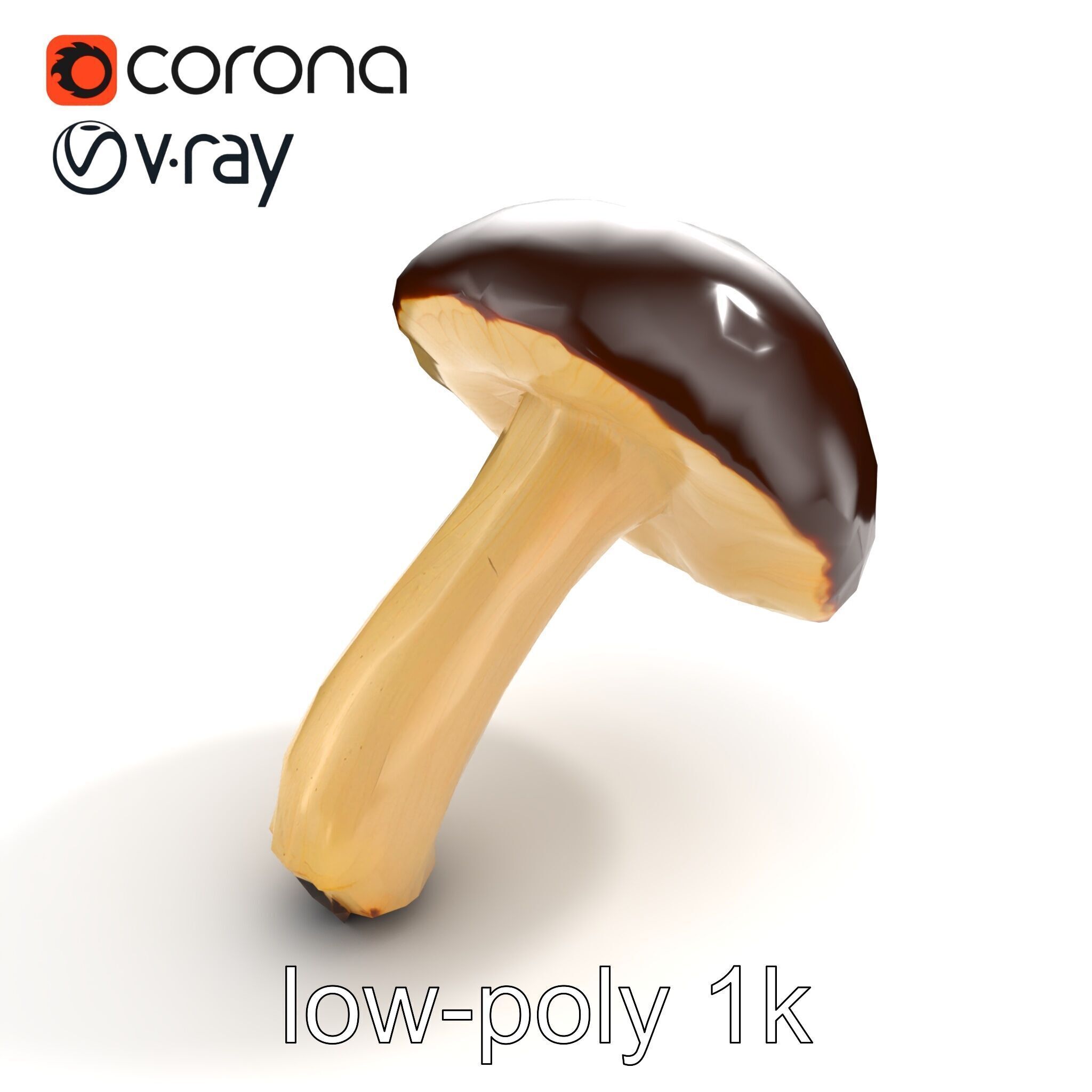 Realistic Suillus Mushroom Model Pack Low-poly 3D model_9