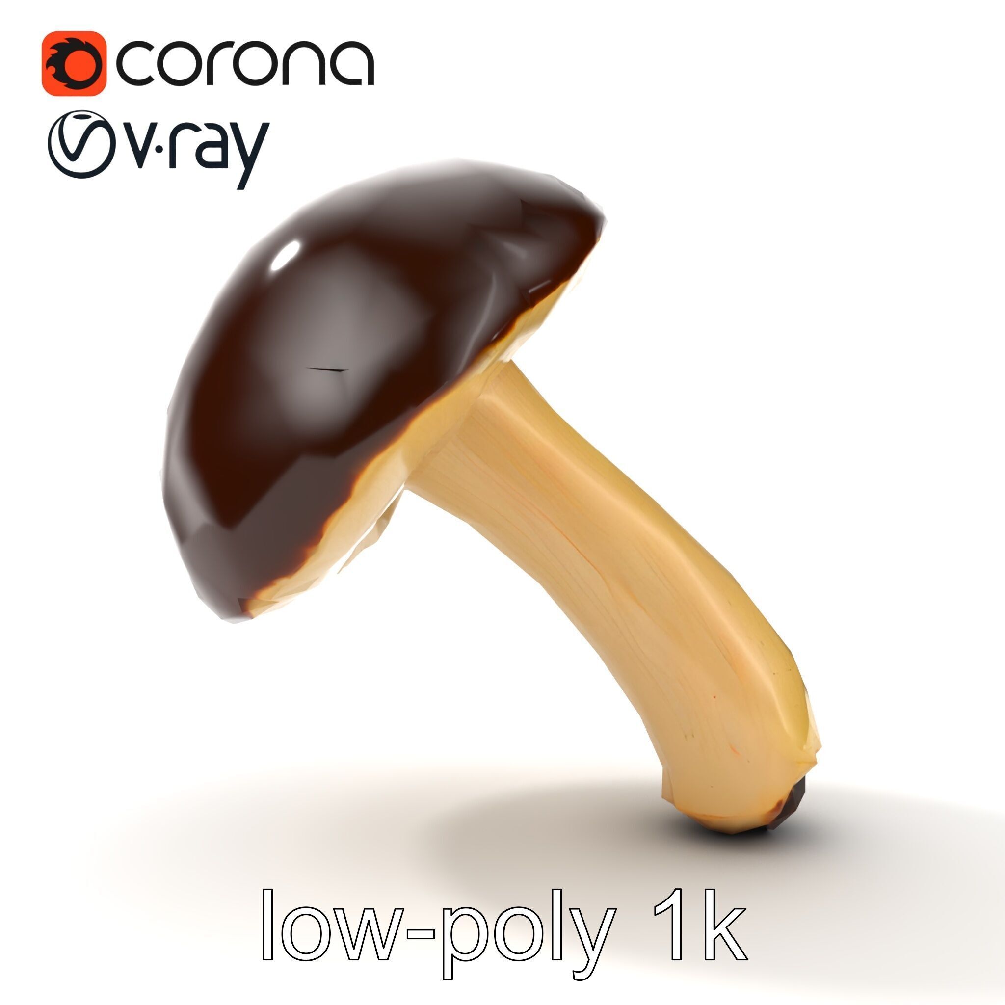 Realistic Suillus Mushroom Model Pack Low-poly 3D model_13