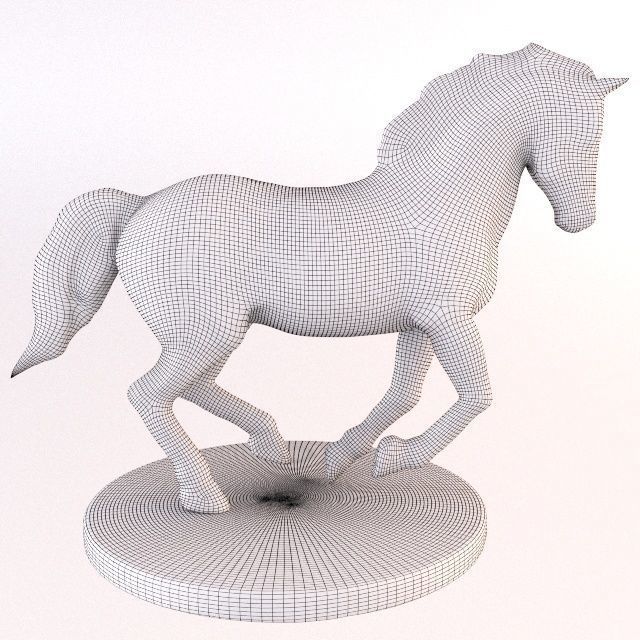 3 horse statuette 3D model_1