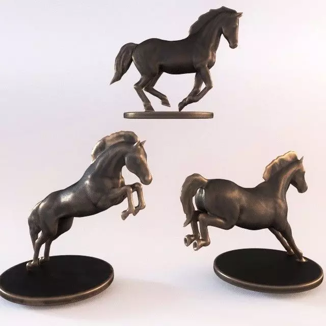 3 horse statuette 3D model_0