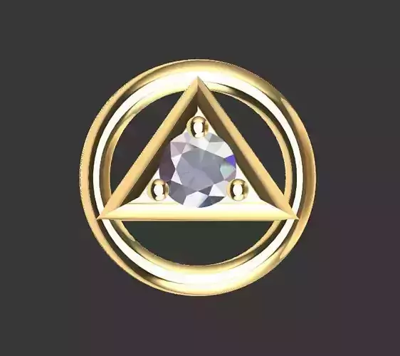 Pendant with stone - Small circle