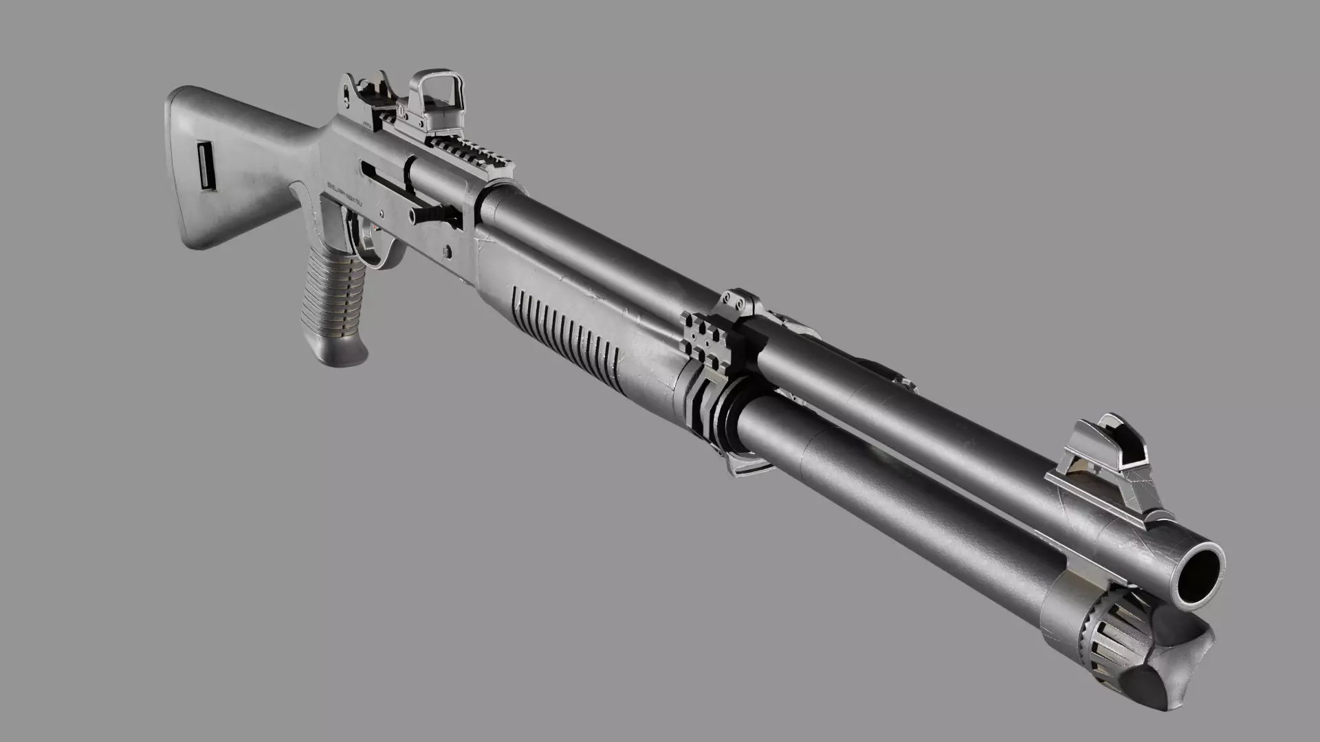 Benelli M4 Low-poly 3D model_0