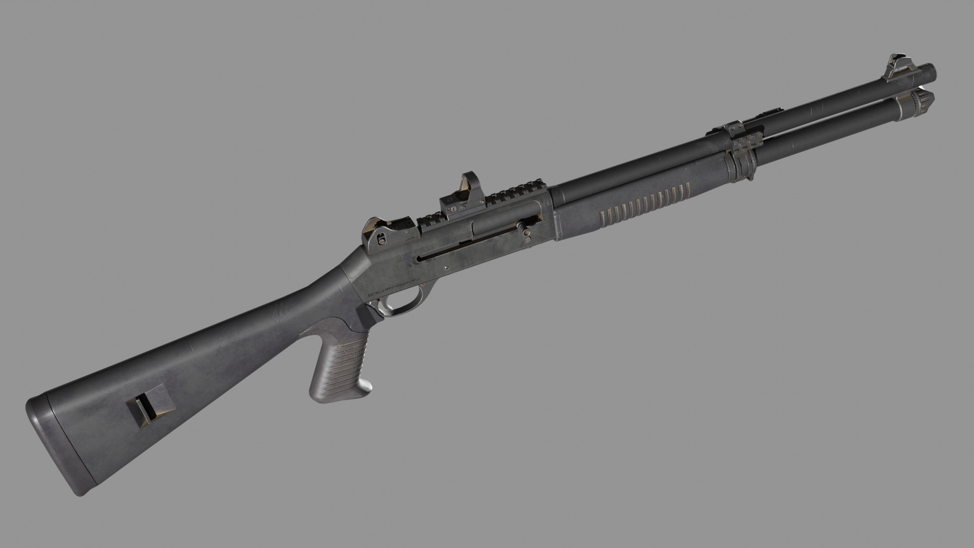 Benelli M4 Low-poly 3D model_5