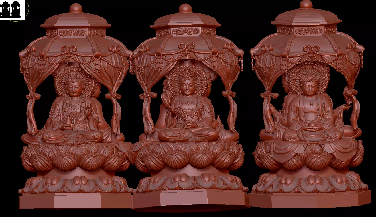 tam dien quan am viet nam buddha 3D print model_0