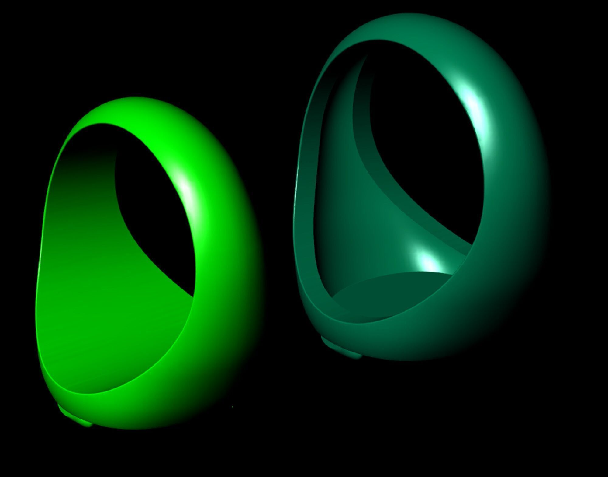 Mens Palm Tree Signet Ring  Three options  3D print model_4