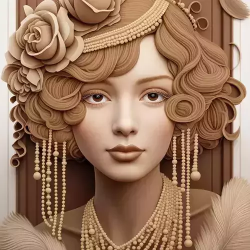 the BasRelief Artwork of a Beautiful Girls Face