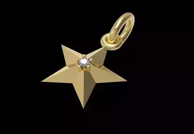 Diamond Star Charm Pendant