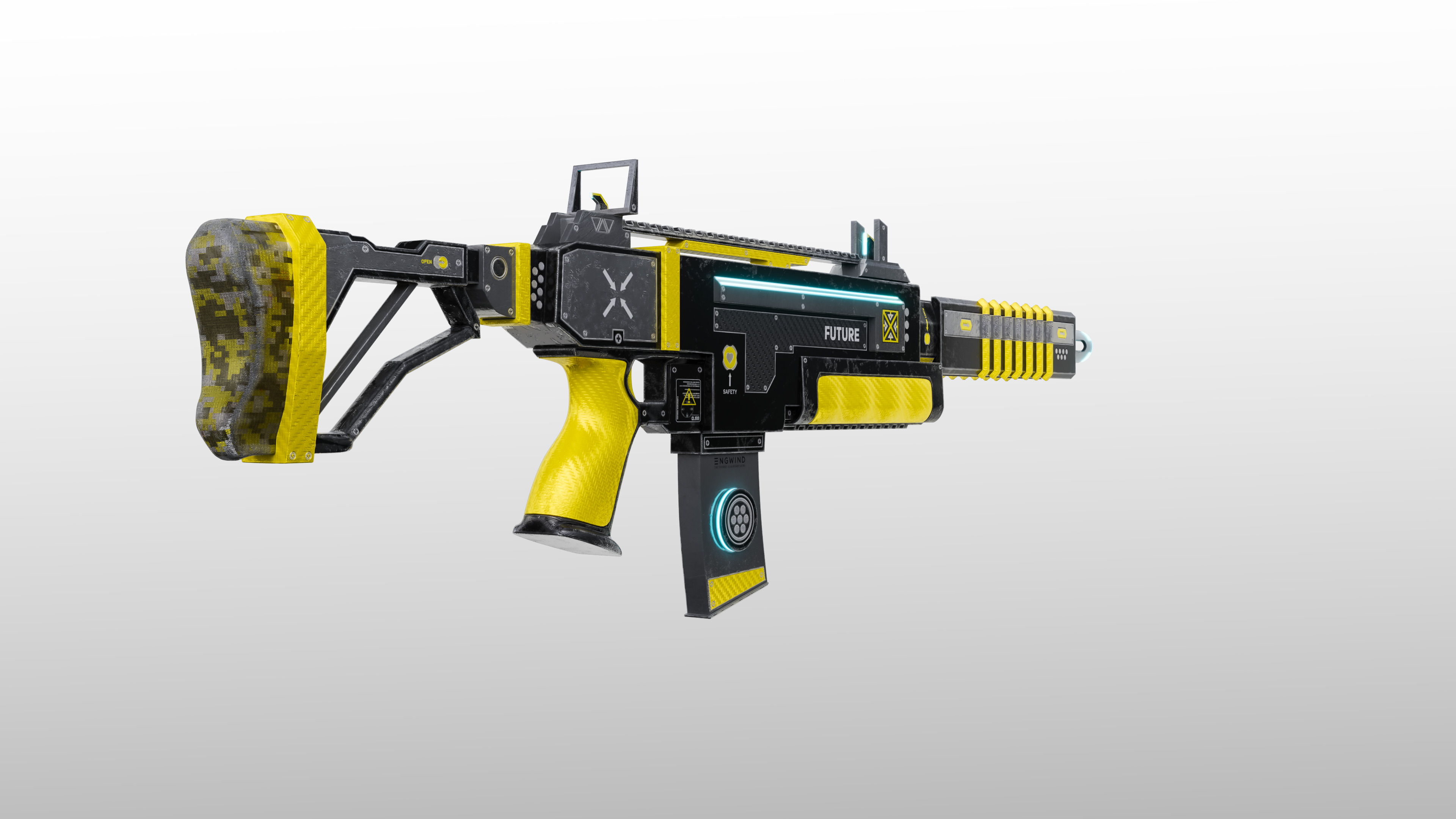 Sci-Fi Rifle Low-poly 3D model_2