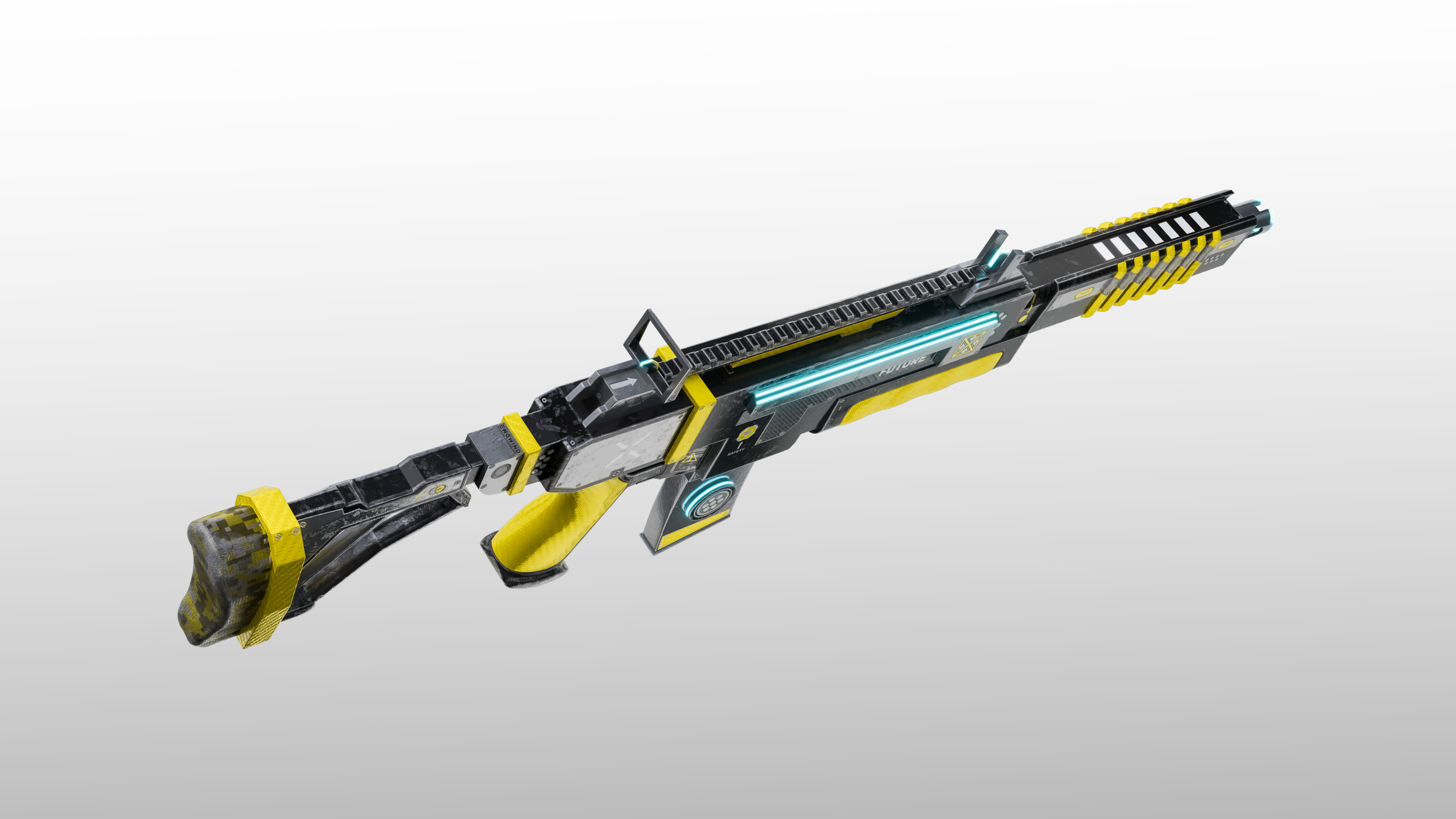 Sci-Fi Rifle Low-poly 3D model_3