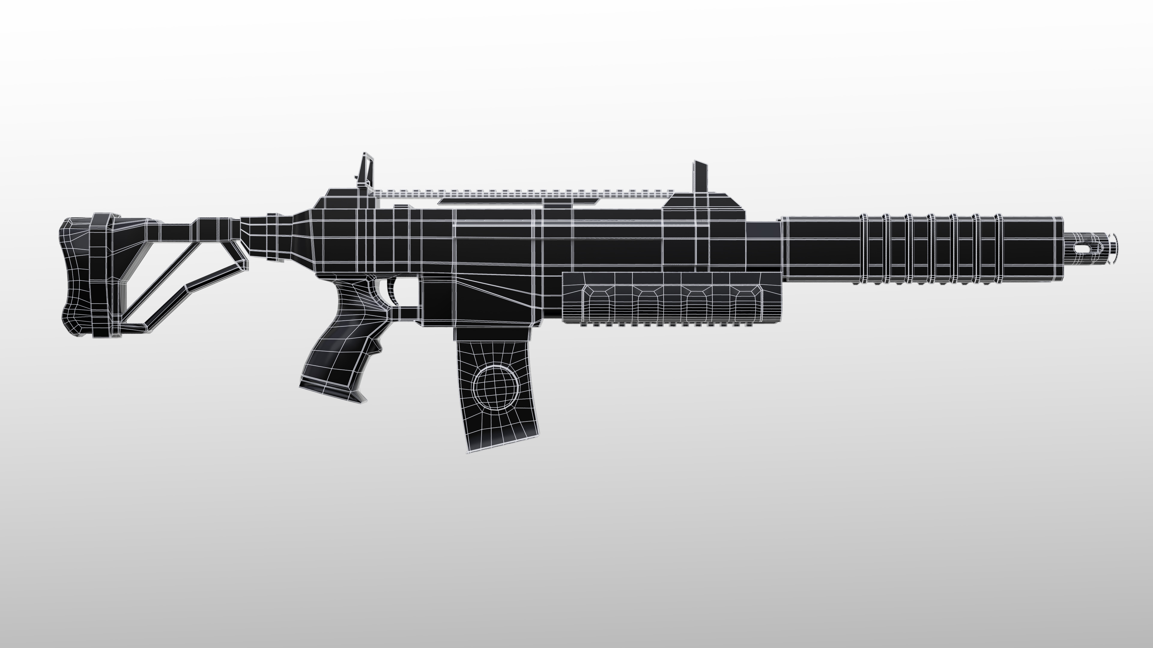 Sci-Fi Rifle Low-poly 3D model_6