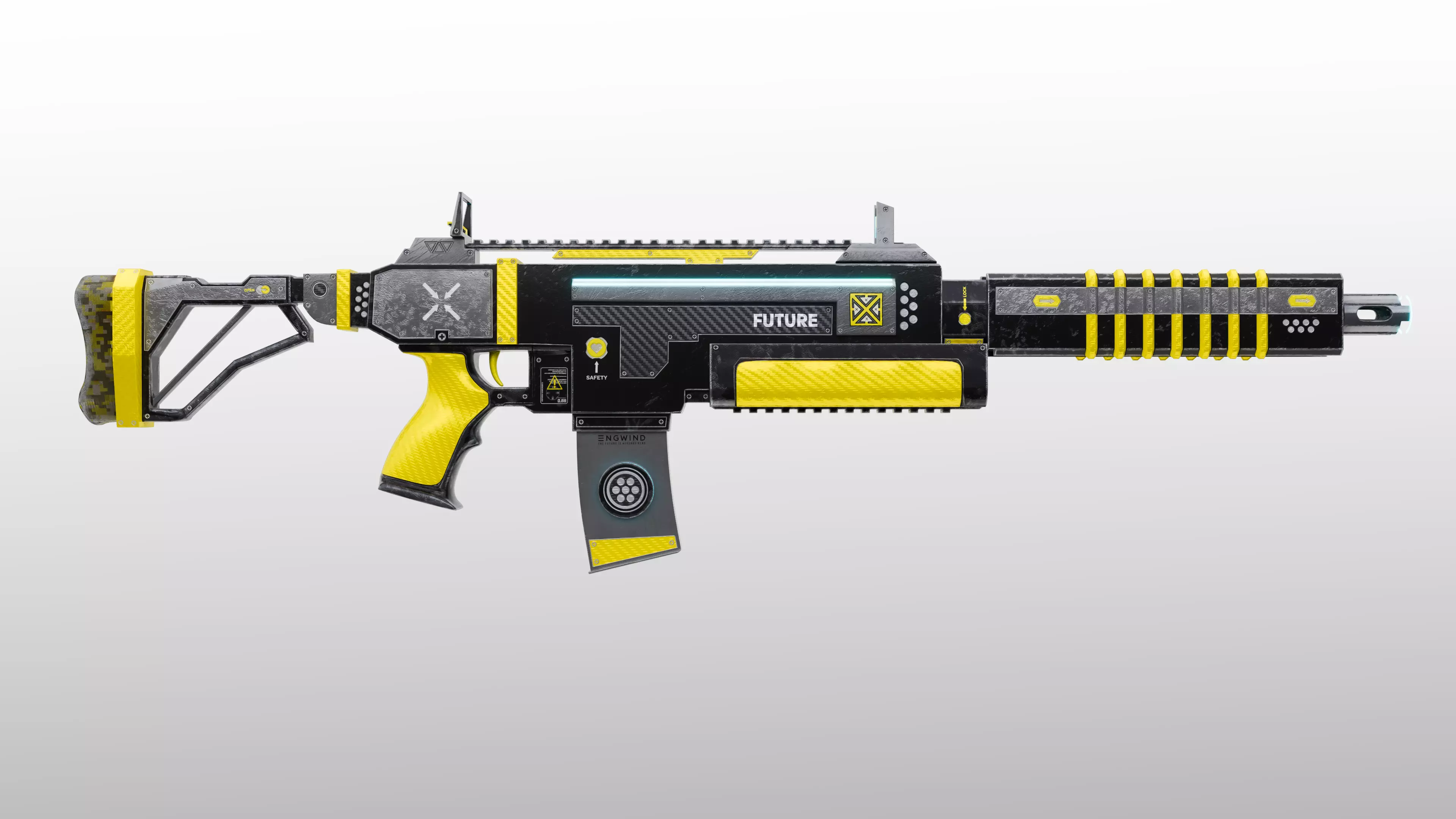 Sci-Fi Rifle Low-poly 3D model_0