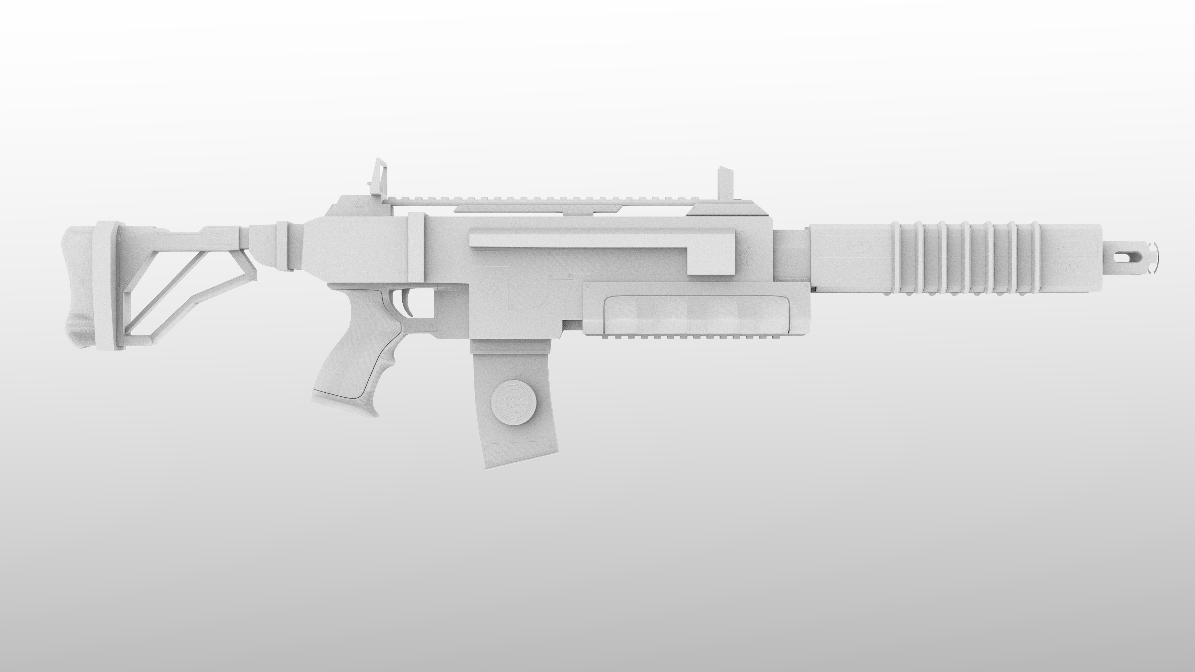 Sci-Fi Rifle Low-poly 3D model_4