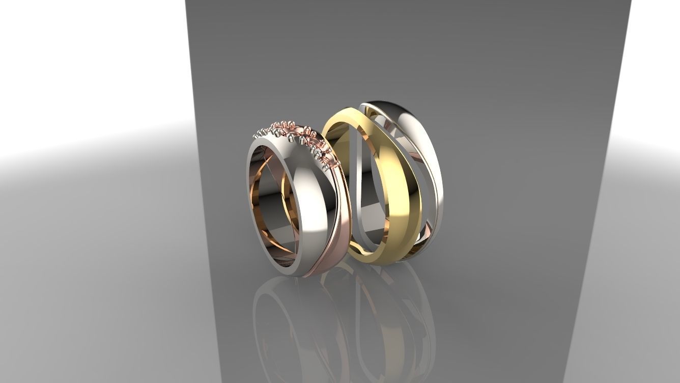 anello bicolore Free 3D model_2