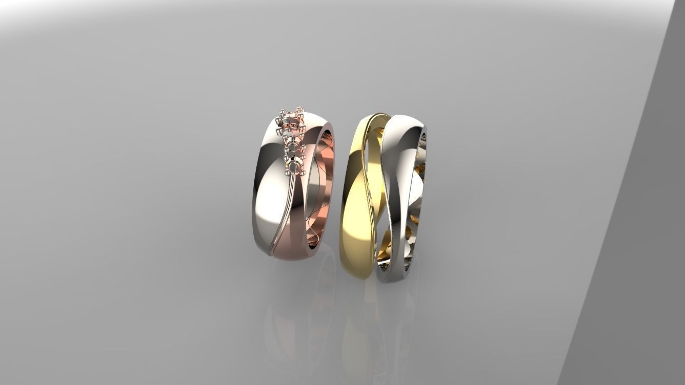 anello bicolore Free 3D model_4