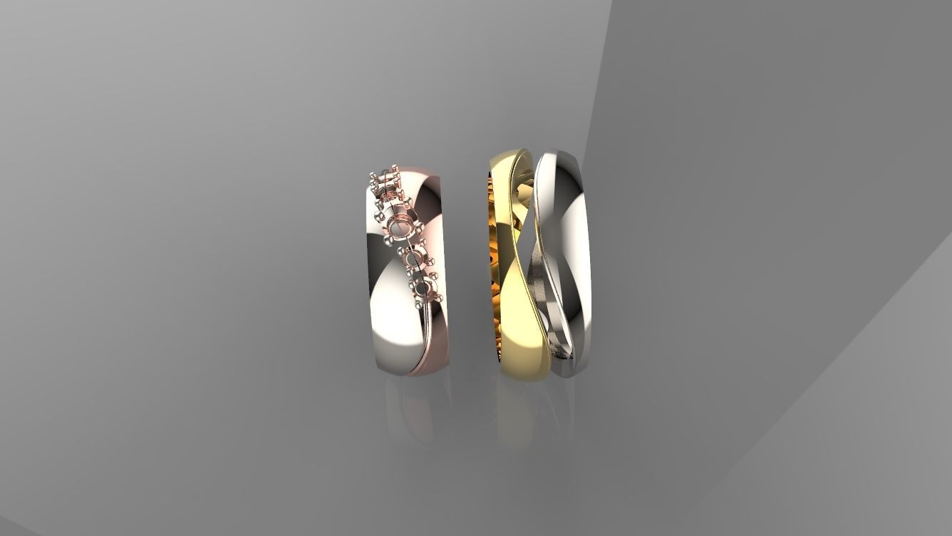 anello bicolore Free 3D model_1