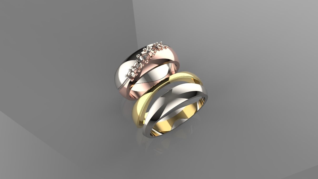 anello bicolore Free 3D model_3