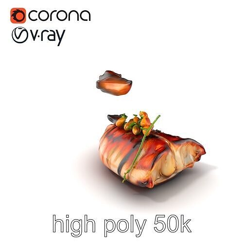 Gourmet BBQ Cuisine Presentation model pack Low-poly 3D model 2