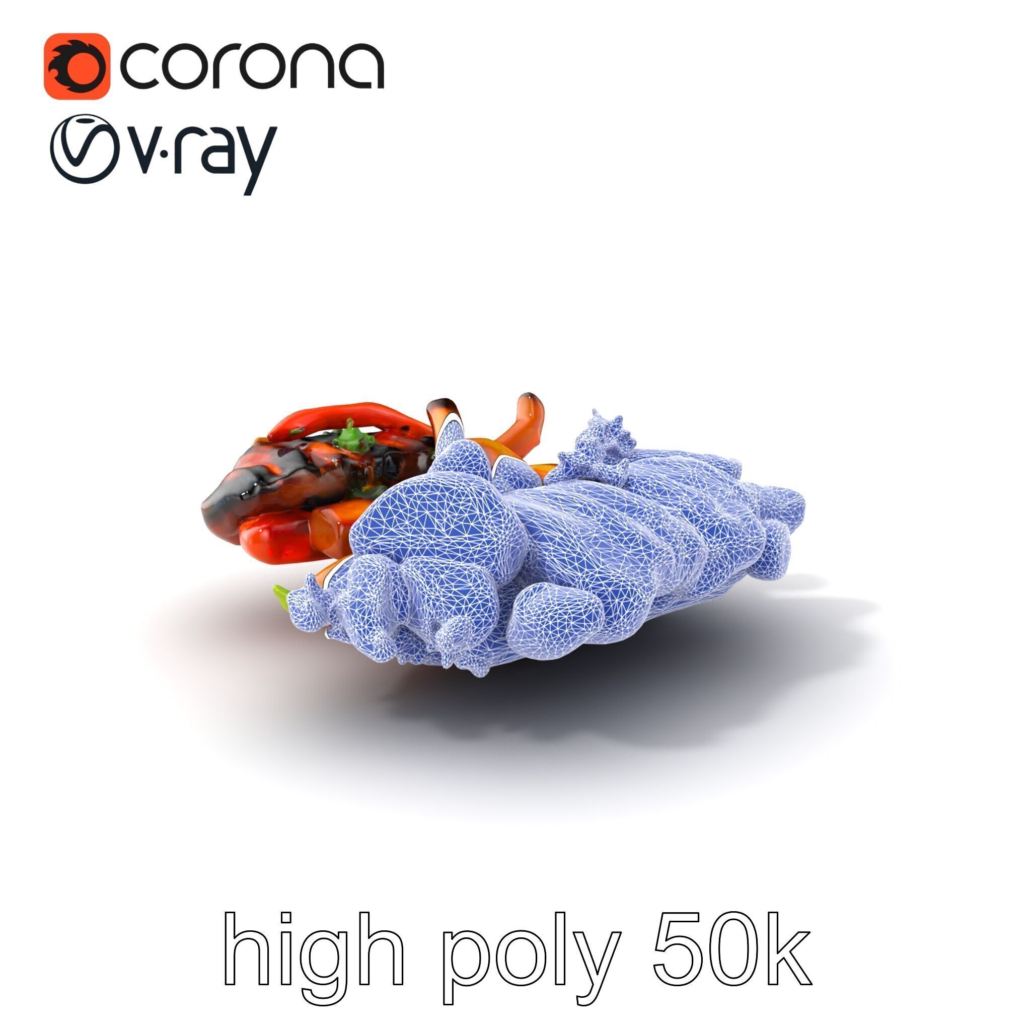 Gourmet BBQ Cuisine Presentation model pack Low-poly 3D model_10