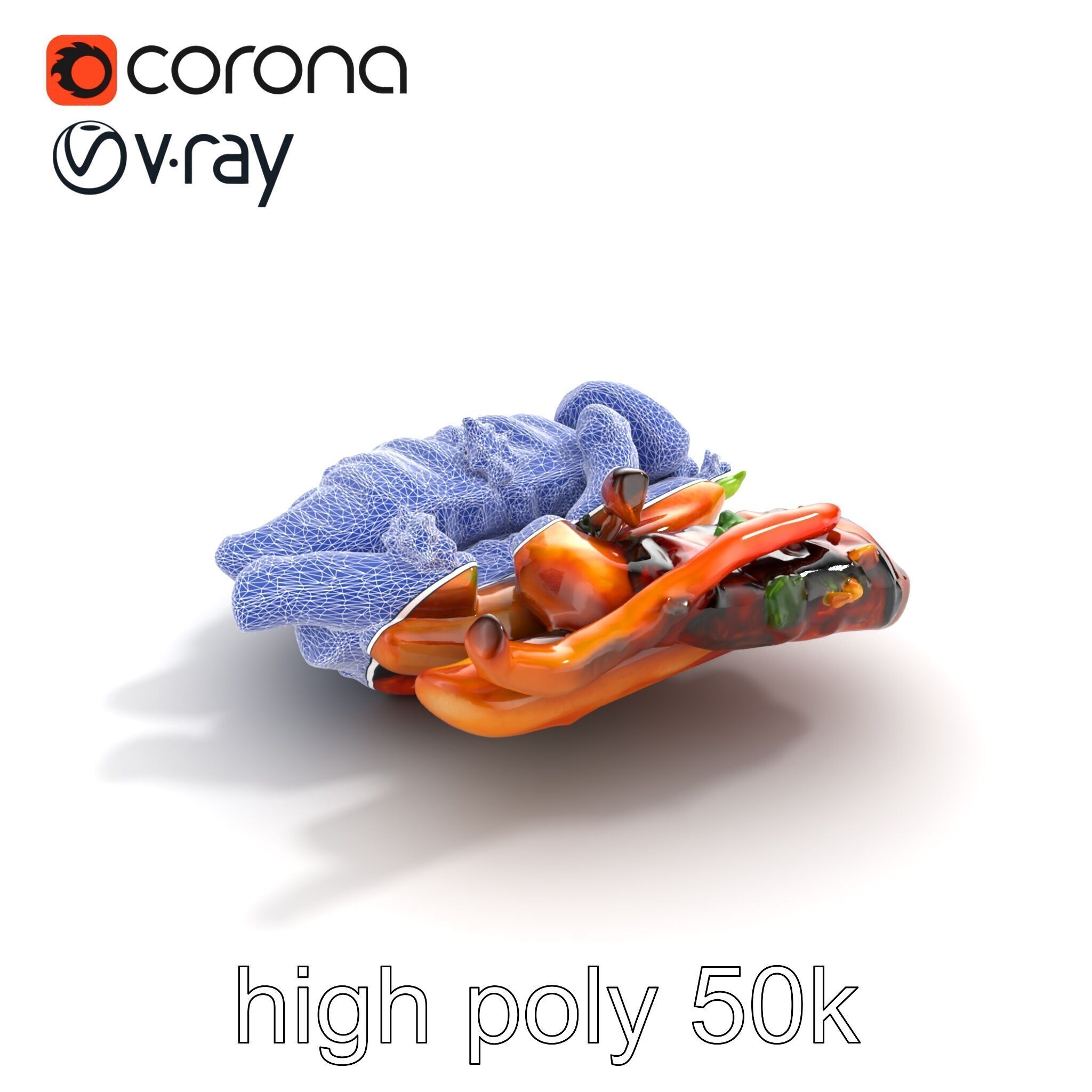 Gourmet BBQ Cuisine Presentation model pack Low-poly 3D model_18