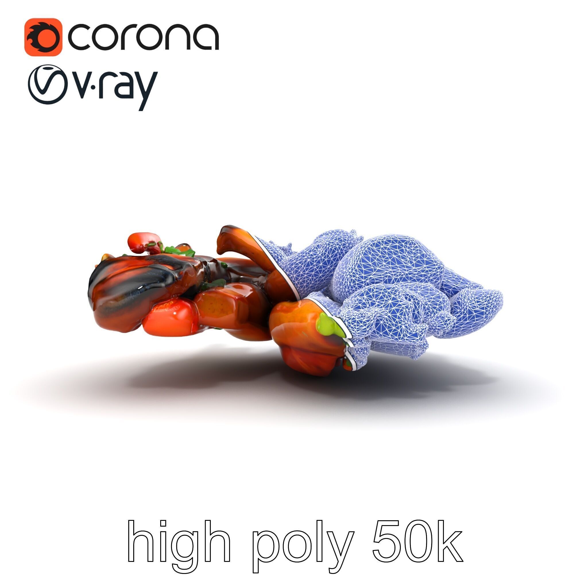 Gourmet BBQ Cuisine Presentation model pack Low-poly 3D model_23