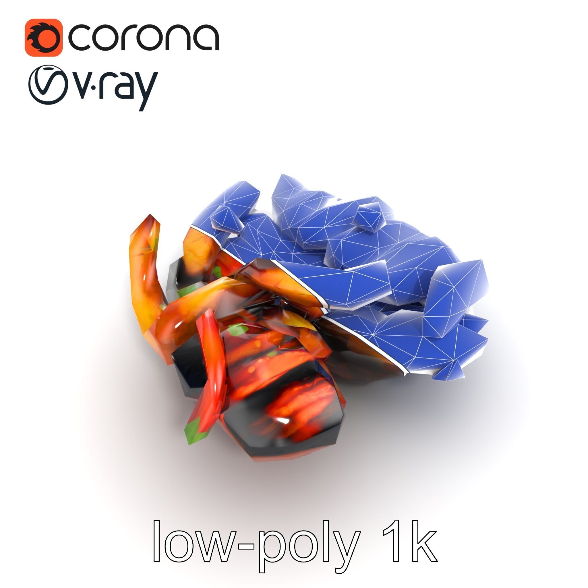 Gourmet BBQ Cuisine Presentation model pack Low-poly 3D model_15