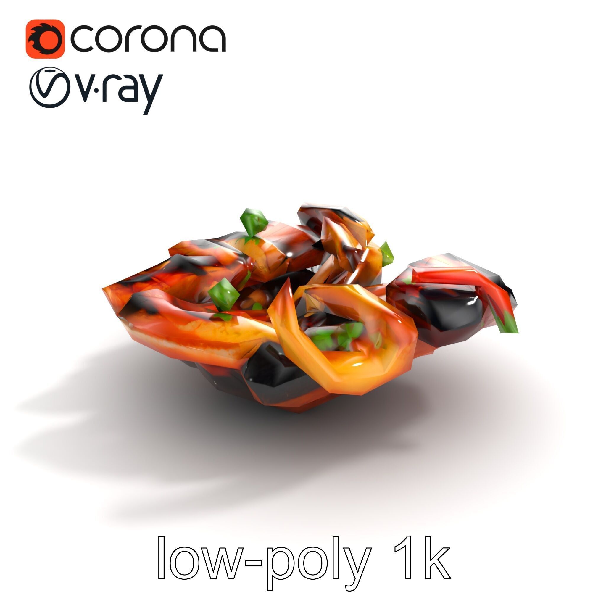 Gourmet BBQ Cuisine Presentation model pack Low-poly 3D model_9