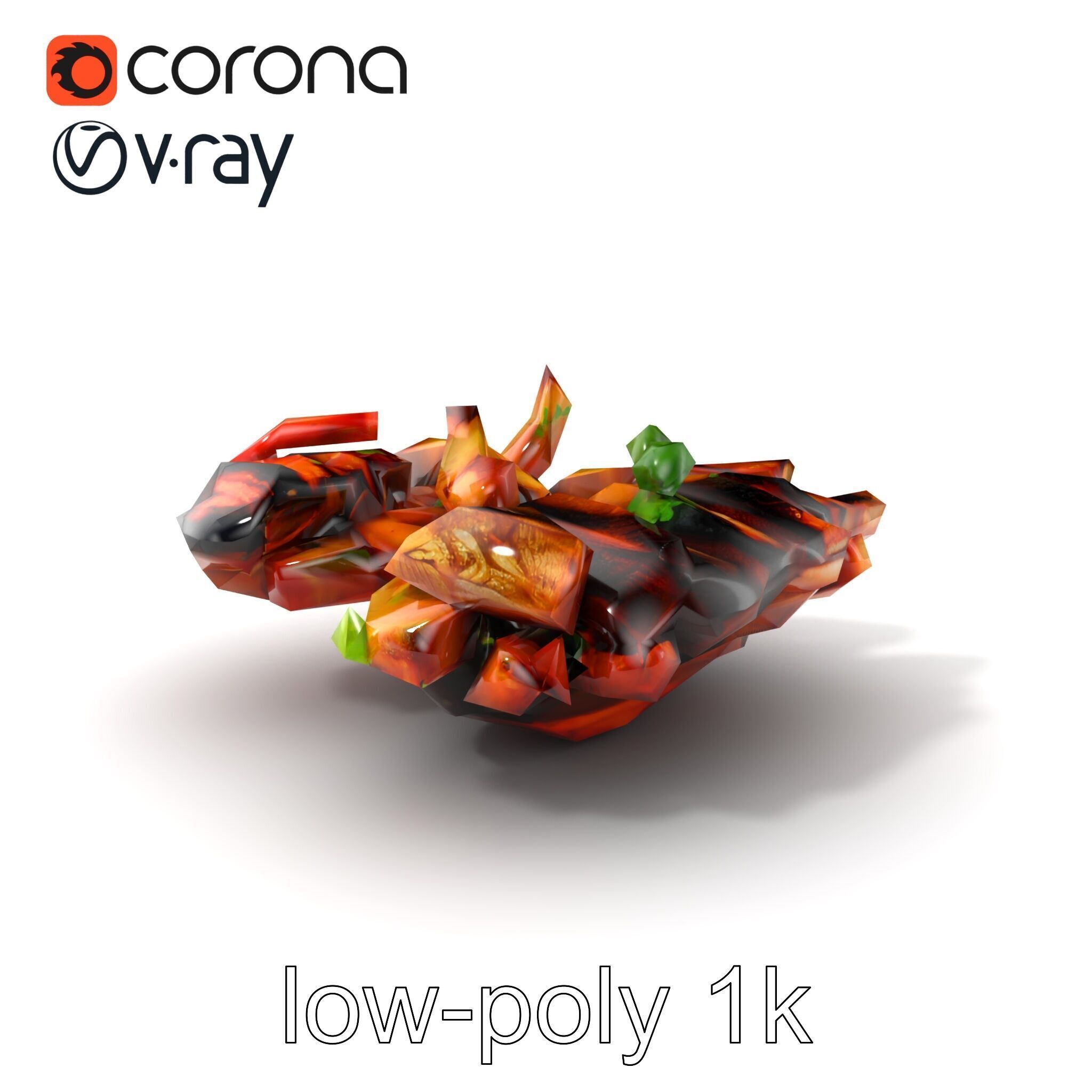 Gourmet BBQ Cuisine Presentation model pack Low-poly 3D model_5